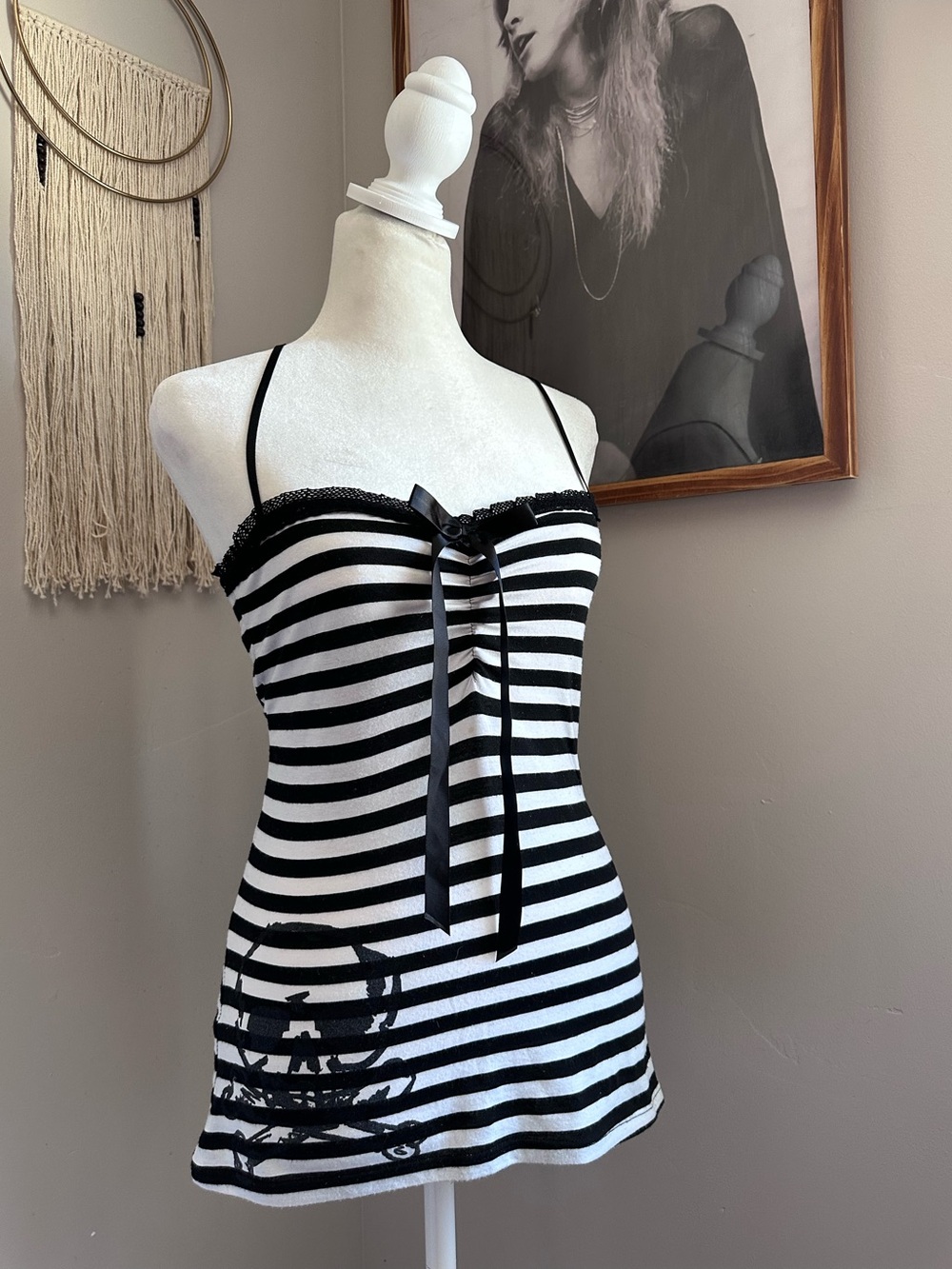 Jessica Louise Avril Striped Skull Tank y2k - Picture 8 of 11